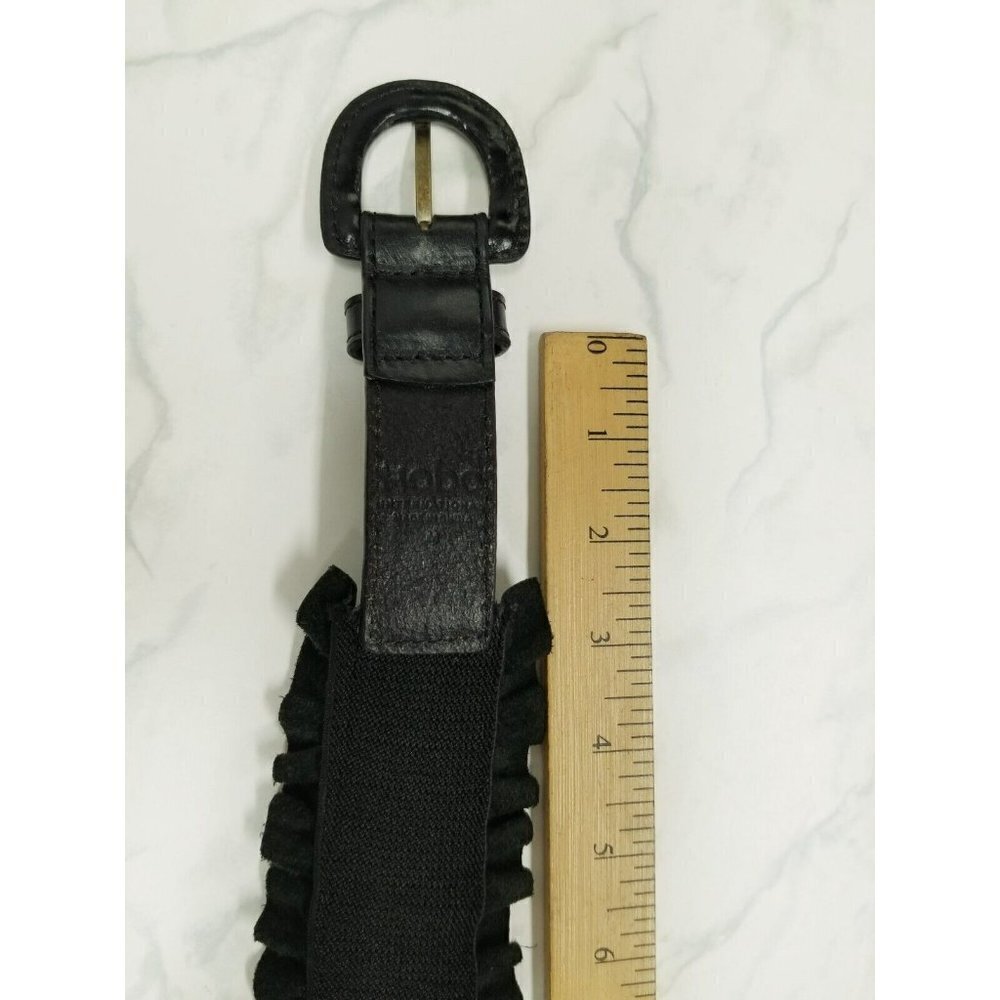 Hobo International Black Leather Belt ruffles size Medium - Picture 15 of 16